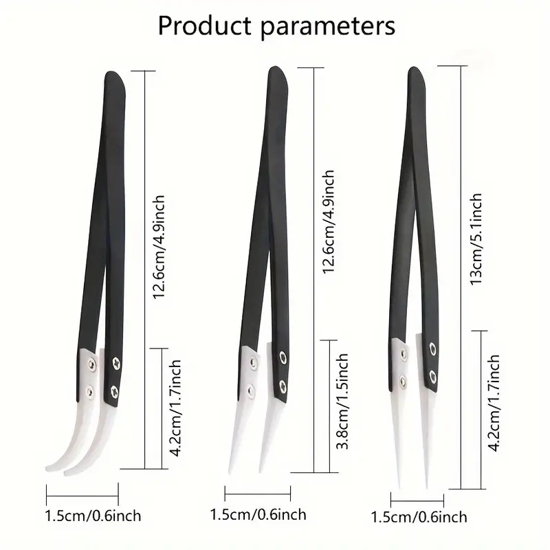 Isolation Tweezer Curved - Ceramiczne pęsety antystatyczne, przemysłowe ceramiczne pęsety