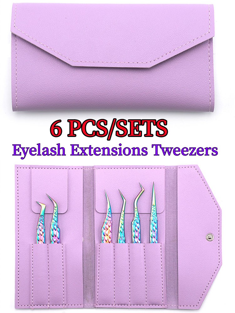 Isolation Tweezer Curved - Zestaw 6 szt. pęset do rzęs,