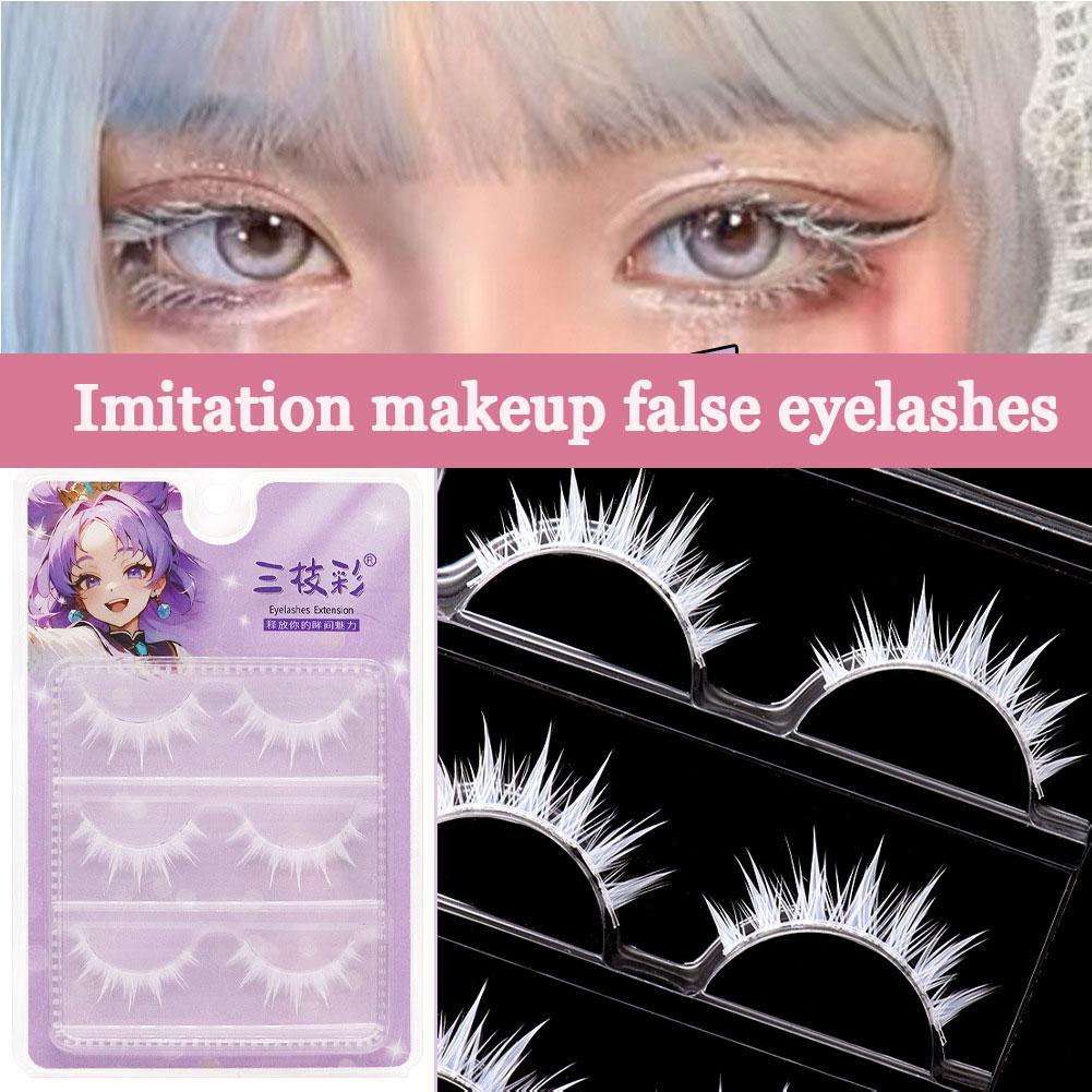 Eyelash Extension Anime - Białe sztuczne rzęsy do cosplayu, imitacja