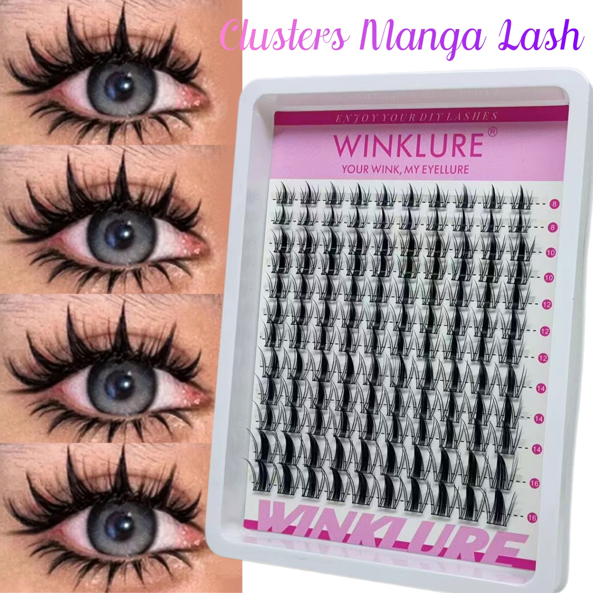 Eyelash Extension Anime - Zestaw Kępek Rzęs WINKLURE Manga, Rzęsy