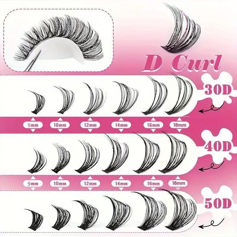 Eyelash Extension Volume Lashes - Profesjonalny zestaw rzęs w kępkach D